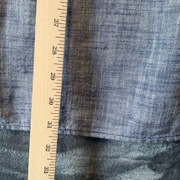 Style & Co Linen Shift Dress Blue/Gray Small Tassels Boho Knee Length - Picture 9 of 10